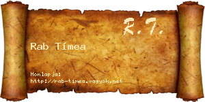 Rab Tímea névjegykártya